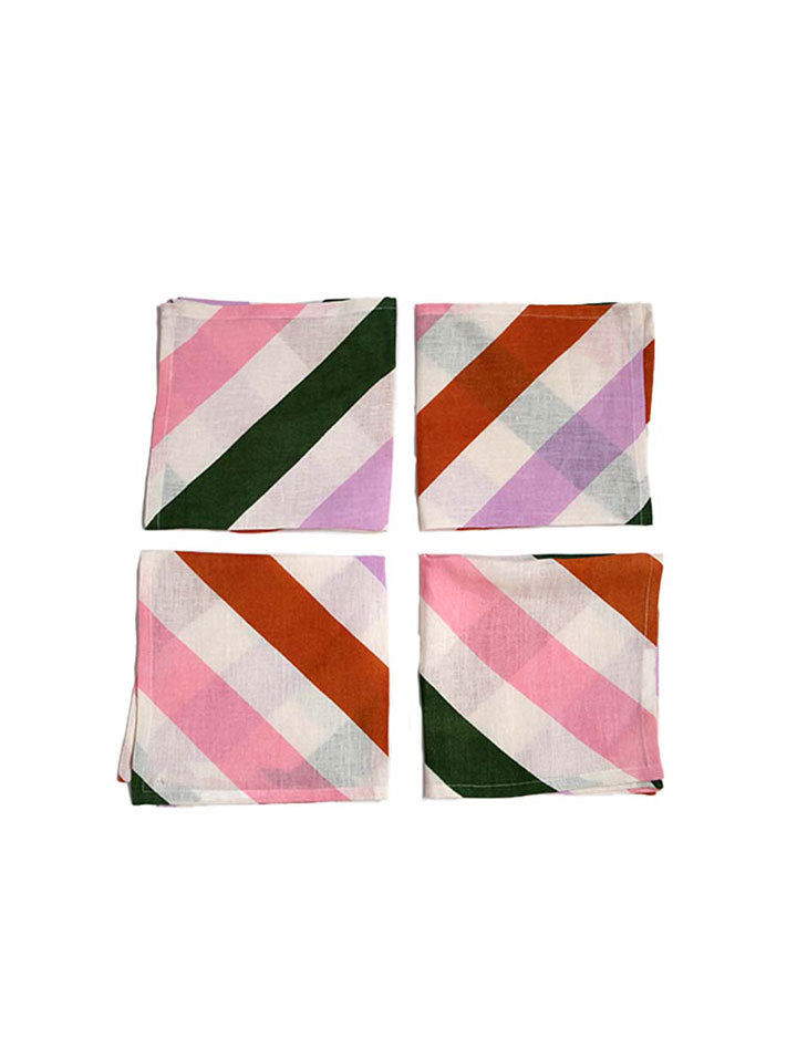 Mosey Me Linen Rainbow Stripe Two Napkin Set Bundle 