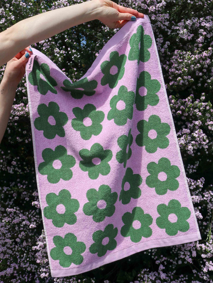 Mosey Me Cotton Retro Flower Hand Towel