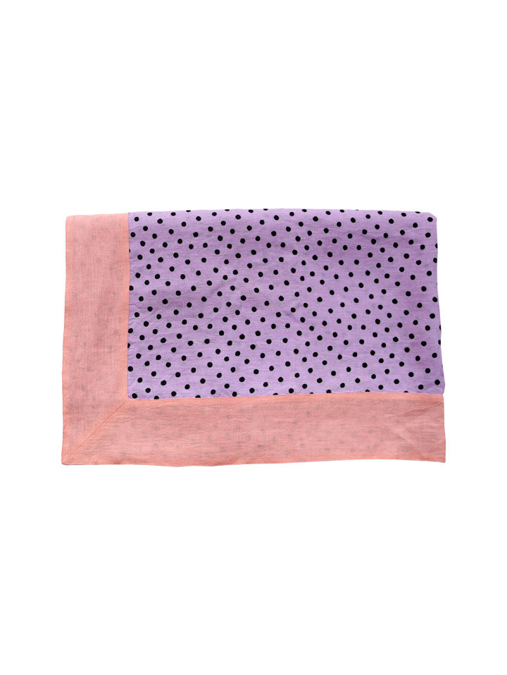 Mosey Me Linen Lilac Dot Tablecloth 
