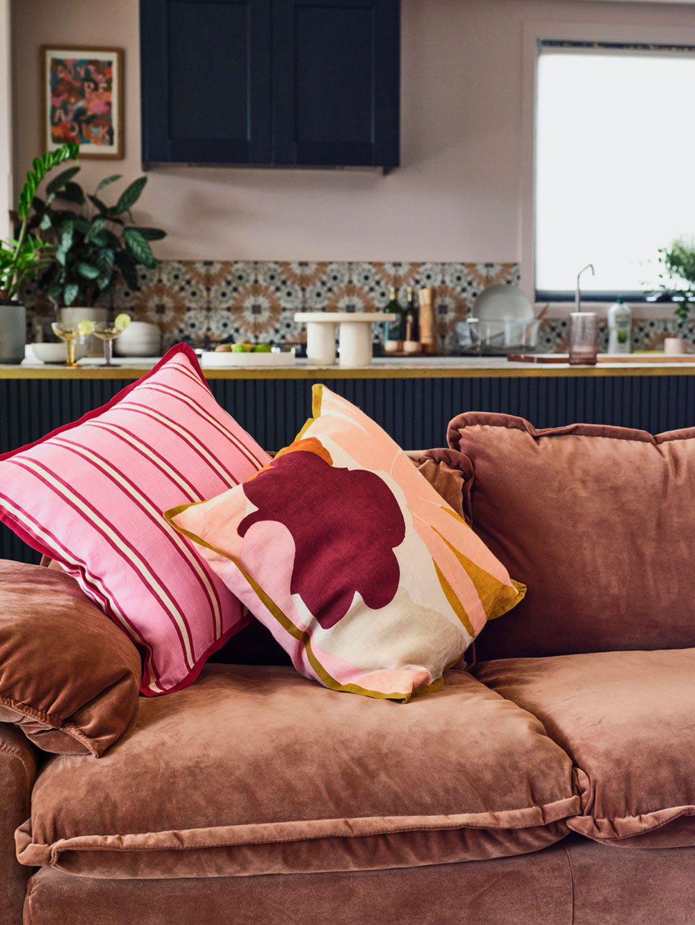 Mosey Me Linen Colourful Graphic Printed Cushion