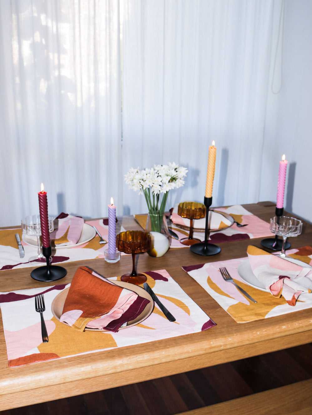 Mosey Me Linen Placemat Set & Napkin Set Bundle - Clay