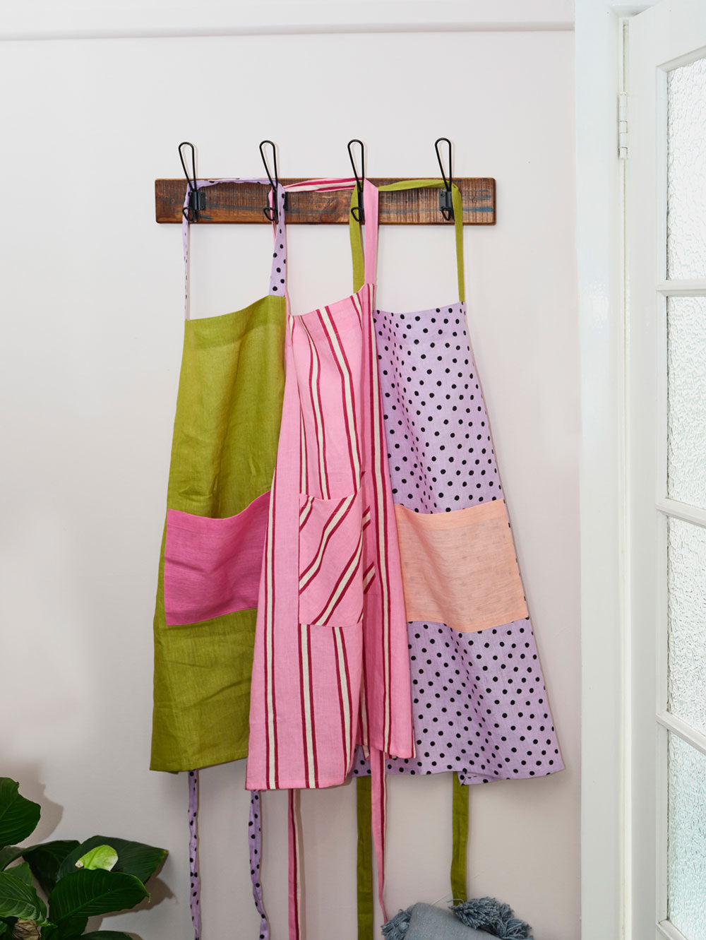 Mosey Me Olive Green Linen Apron